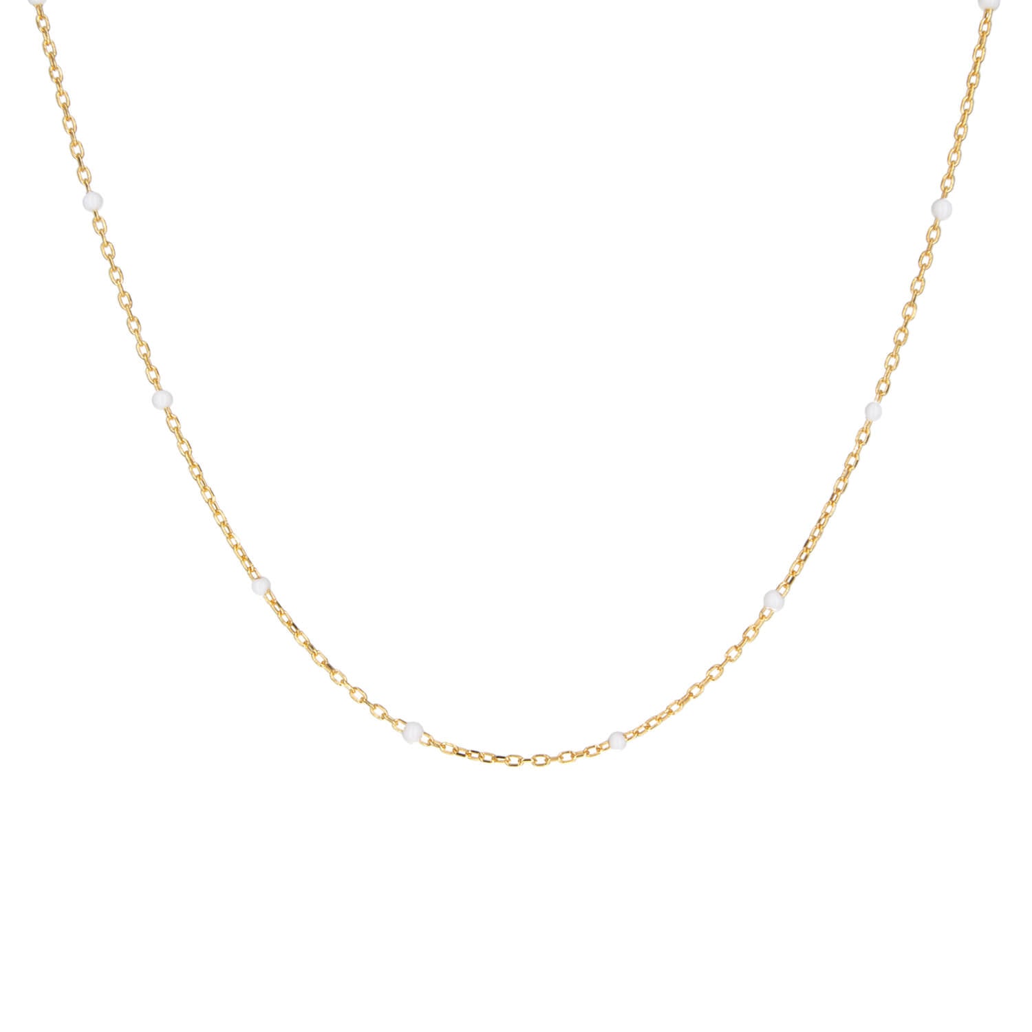 Kette "Lini" - 40-45 cm (Gold/Weiß) Eulenschnitt