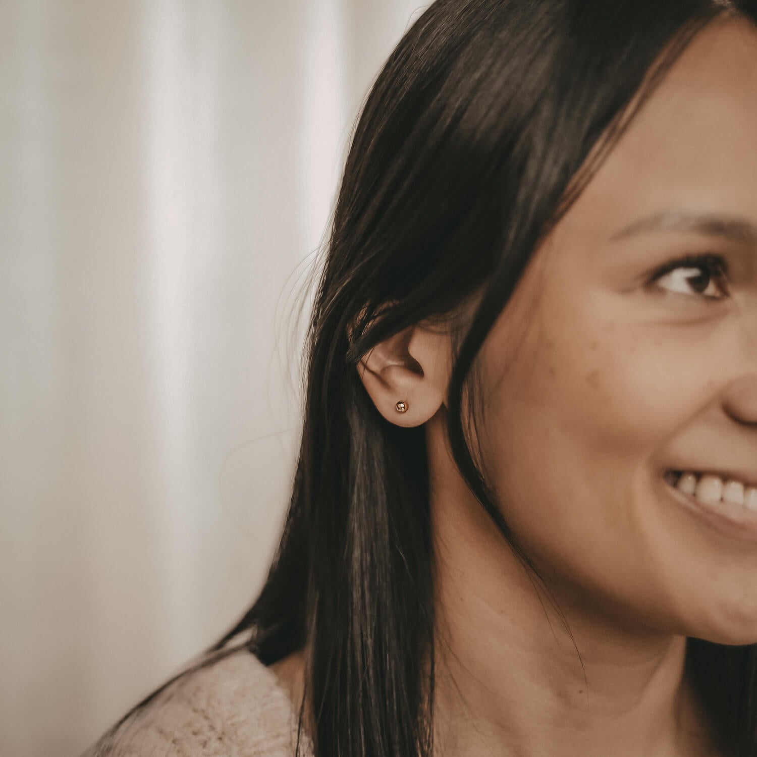 Ohrstecker "Marie" mit Kugel (Gold) Eulenschnitt