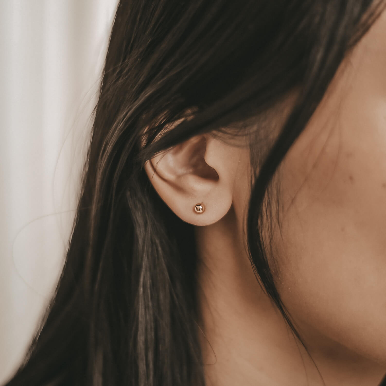 Ohrstecker "Marie" mit Kugel (Gold) Eulenschnitt