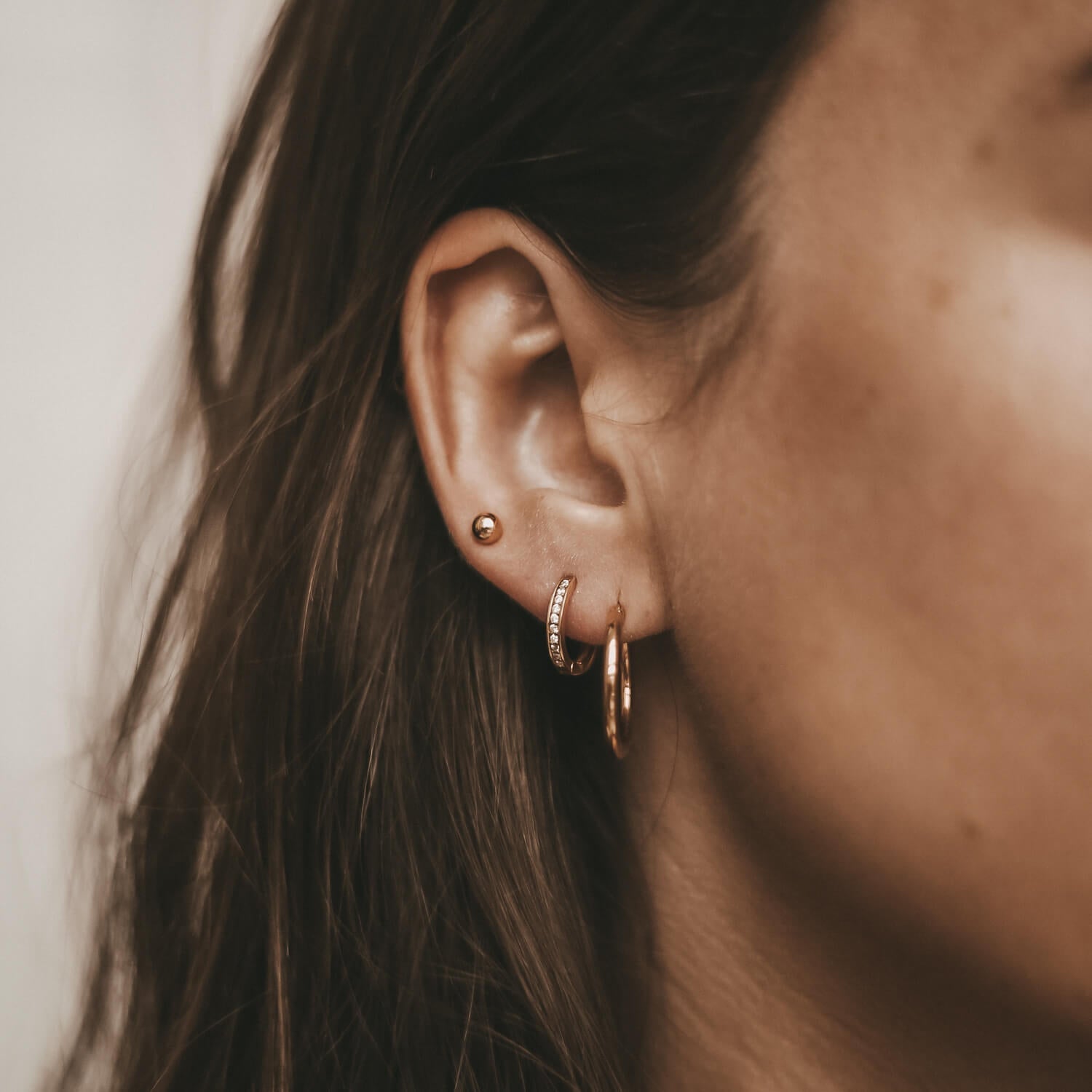 Ohrstecker "Marie" mit Kugel (Gold) Eulenschnitt