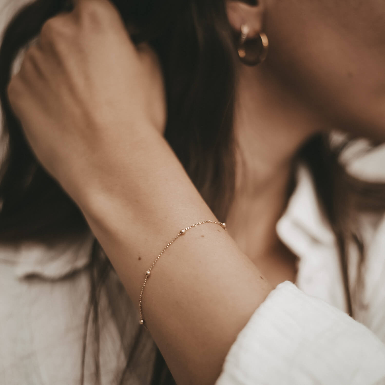 Armband "Marie" mit Kugeln - 16,5-22 cm (Gold) Eulenschnitt