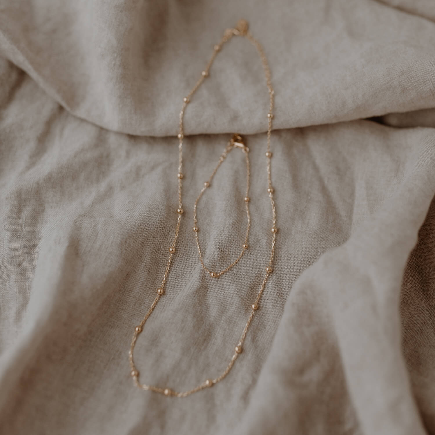 Armband "Marie" mit Kugeln - 16,5-22 cm (Gold) Eulenschnitt