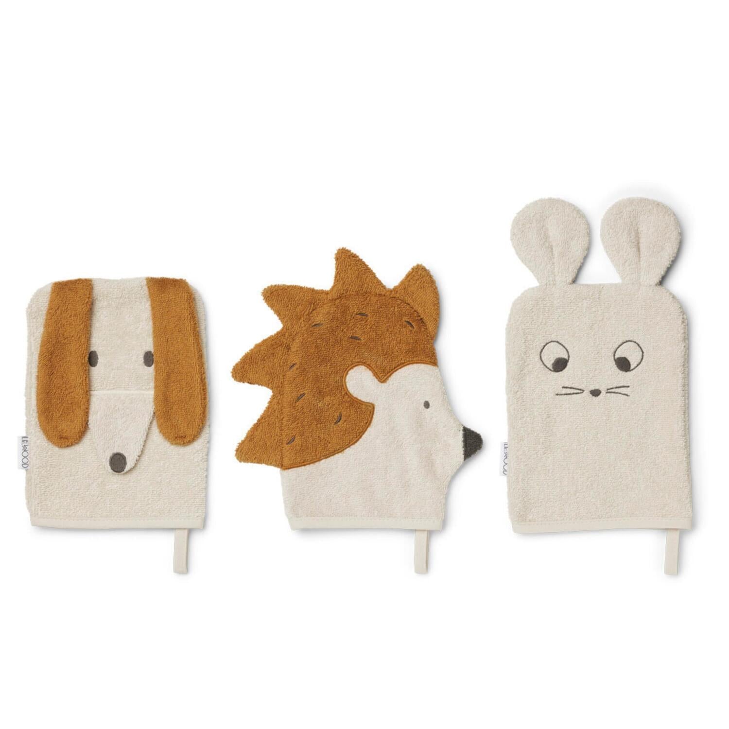 Waschlappen für Kinder im 3er-Set "Sylvester Freundschaft" (Sandy) Liewood