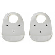 Silikon-Lätzchen "Tilda Hase" (Dumbo Grey) im 2er-Set Liewood