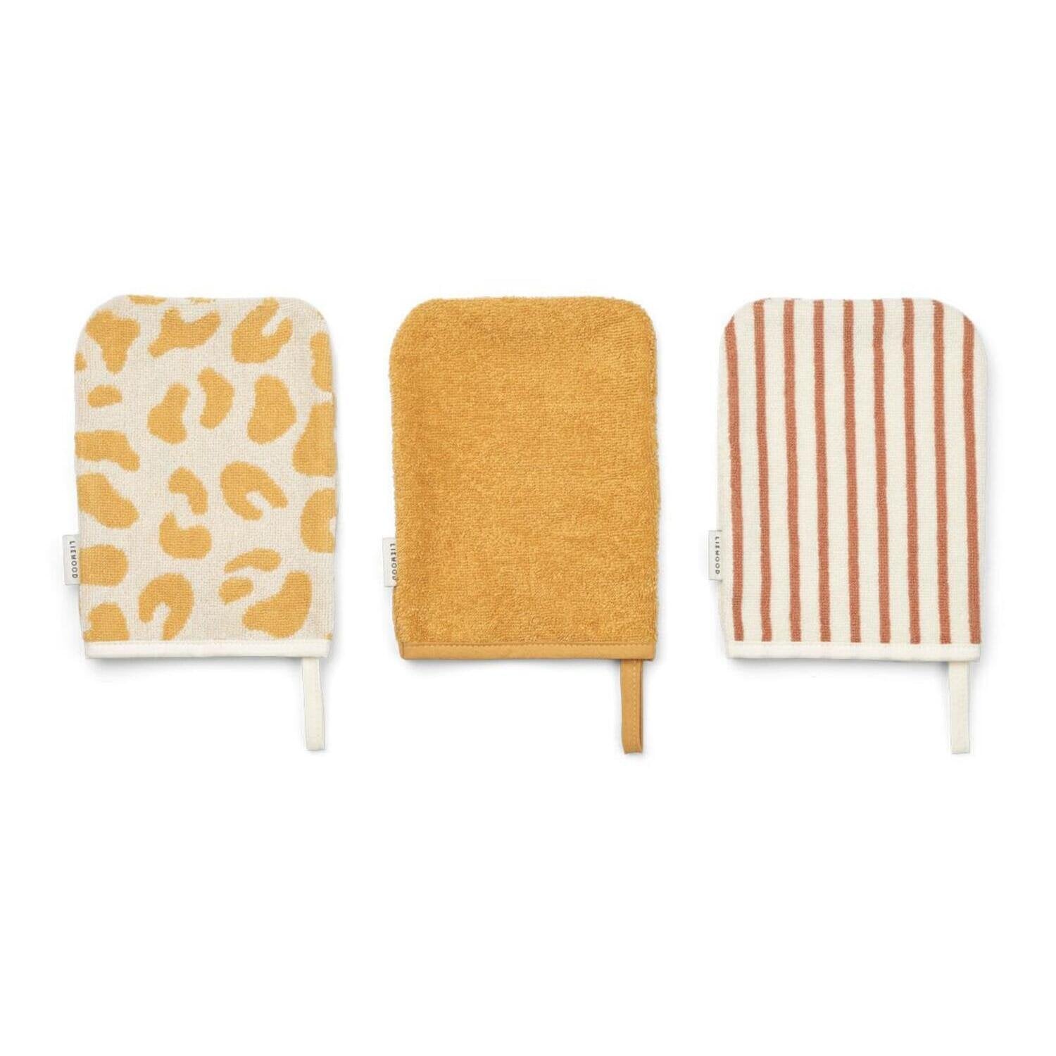 Waschlappen "Sylvester - Mega Leo" im 3er-Set - 21x15 cm (Jojoba Multi Mix) Liewood