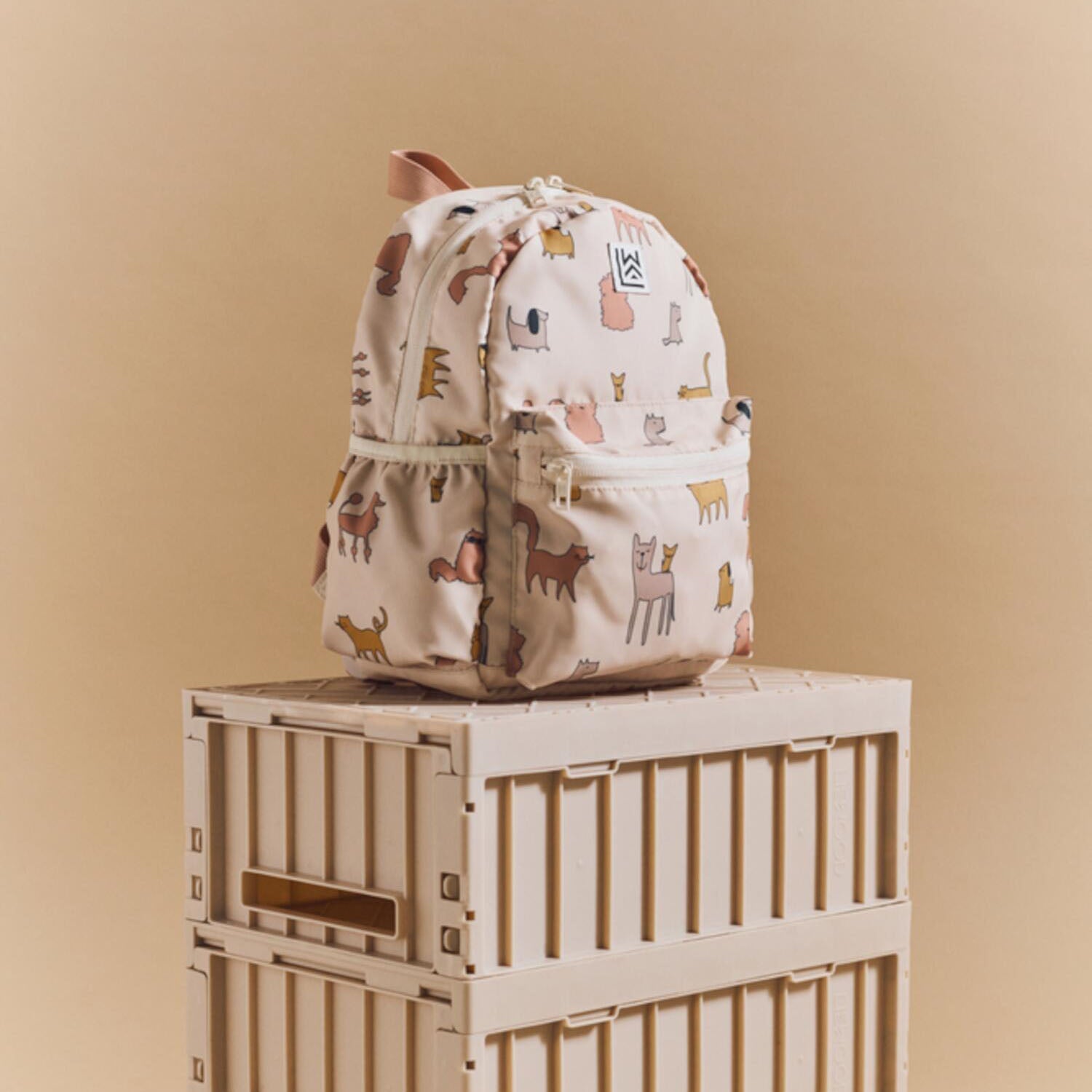 Rucksack "Andreas - Cats and Dogs" - 11x23x27 cm (Sandy) Liewood