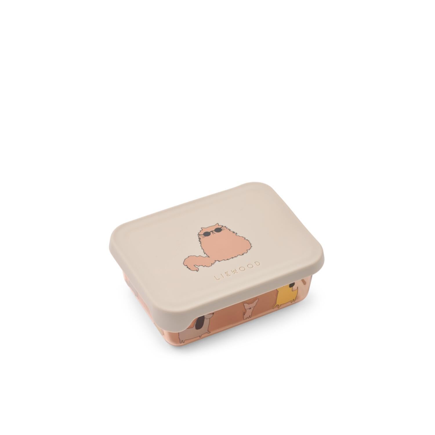Snack Box "Ako - Cats and Dogs" - 13x10x4,5 cm (Sandy) Liewood