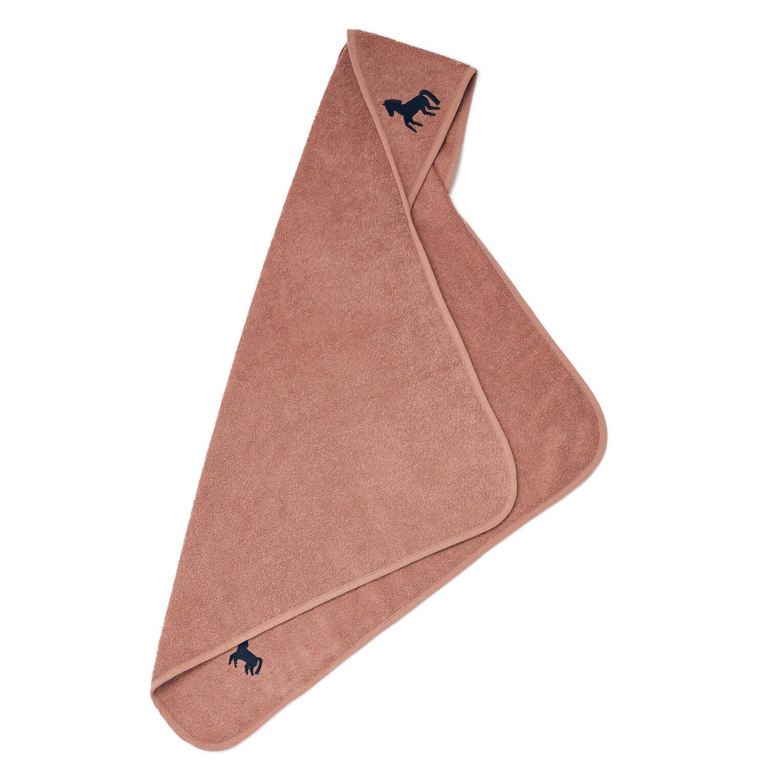 Baby-Kapuzenhandtuch "Batu - Horses" - 70x70 cm (Dark Rosetta) Liewood