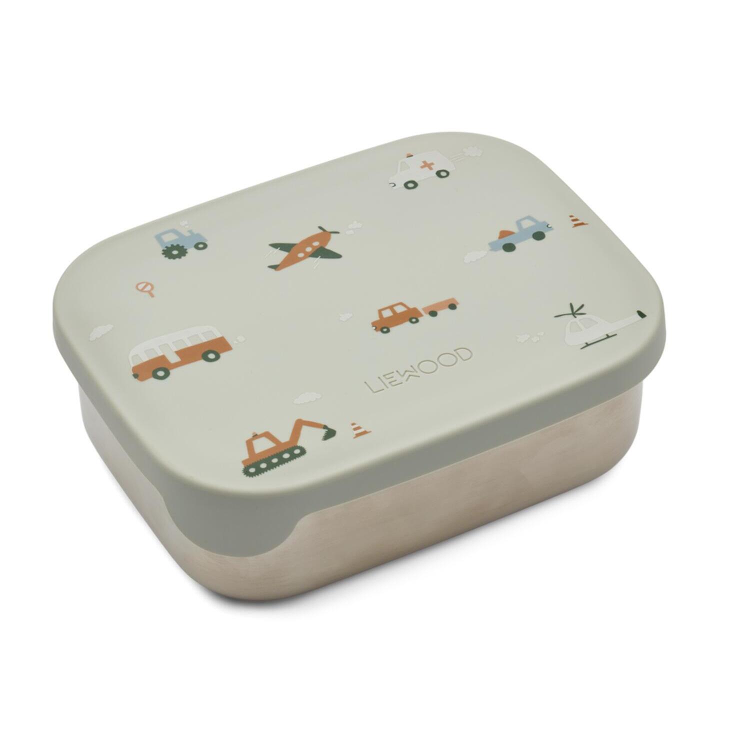 Edelstahl-Lunchbox "Arthur - Fahrzeuge" (Dove Blue Mix) Liewood