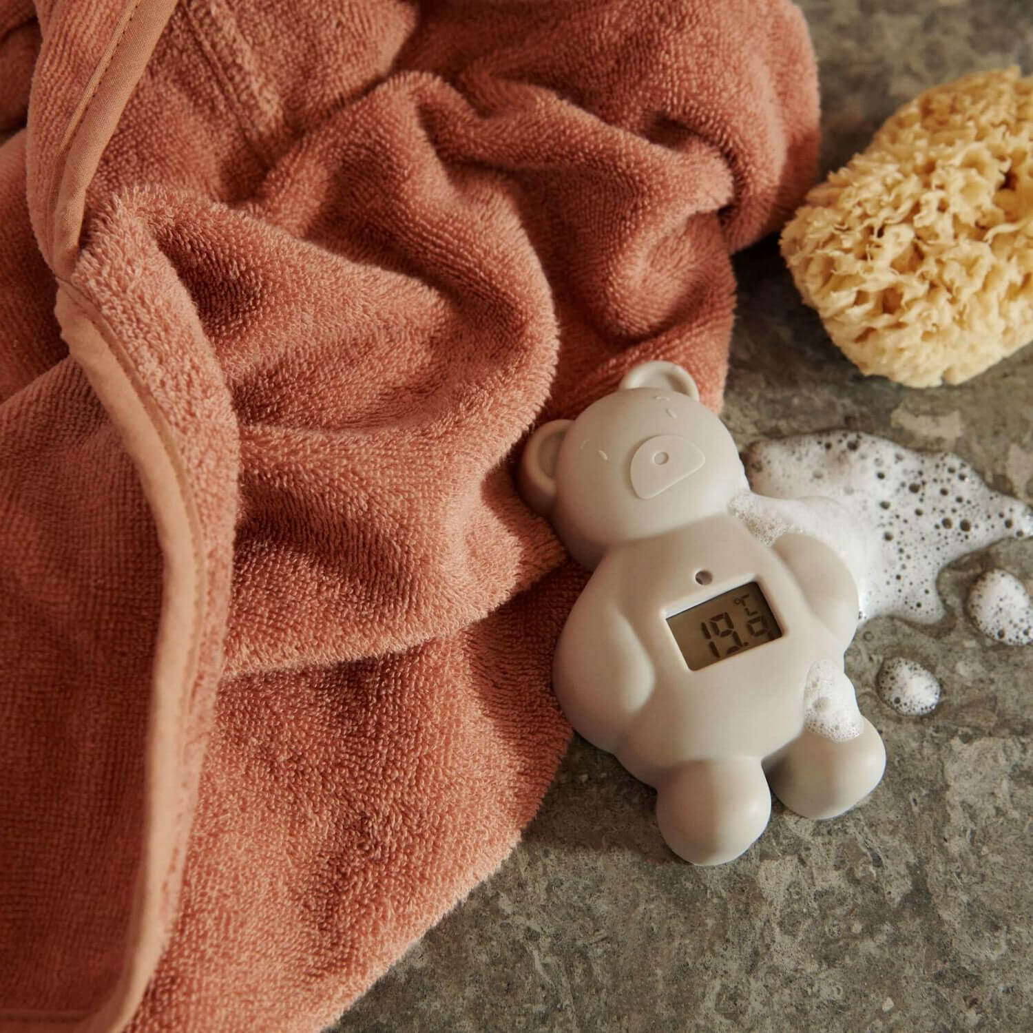 Baby-Kapuzenhandtuch "Batu - Horses" - 70x70 cm (Dark Rosetta) Liewood