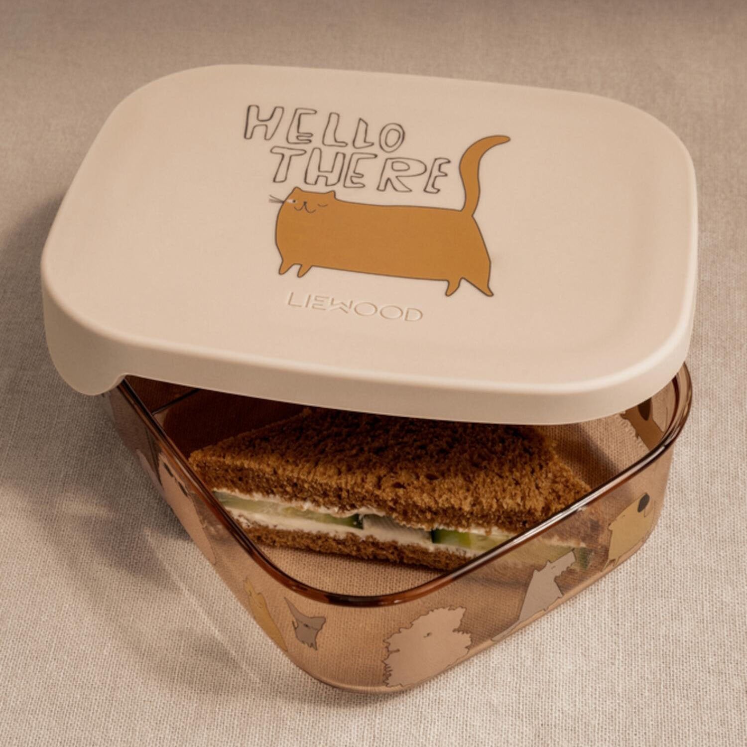 Brotdose "Arthur - Cats and Dogs" - 17x13,5x5,5 cm (Sandy) Liewood