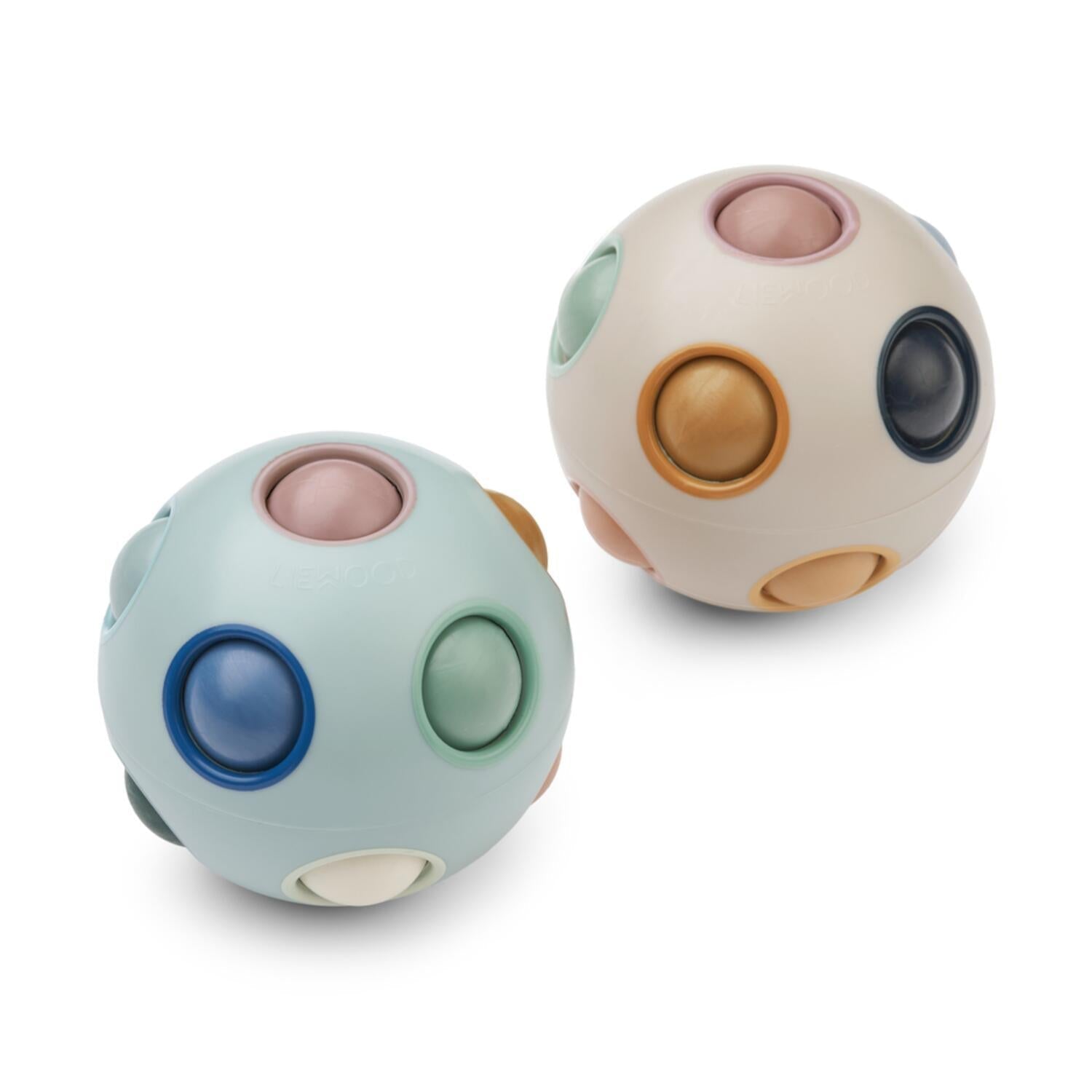 Puzzle Ball "Solene" im 2er-Set - 7 cm (Ice Blue Multi Mix) Liewood