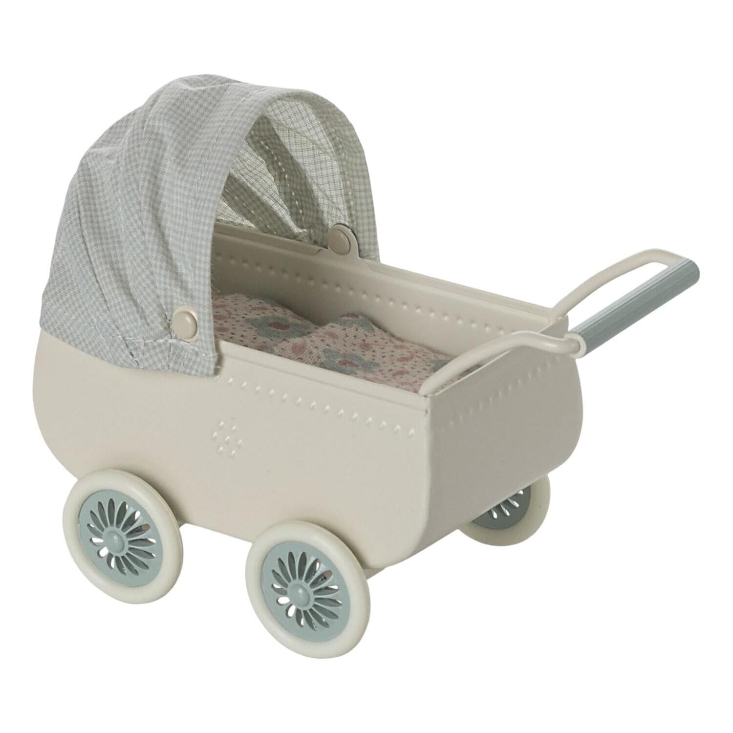 Kinderwagen mit Babymaus (Minze) Maileg