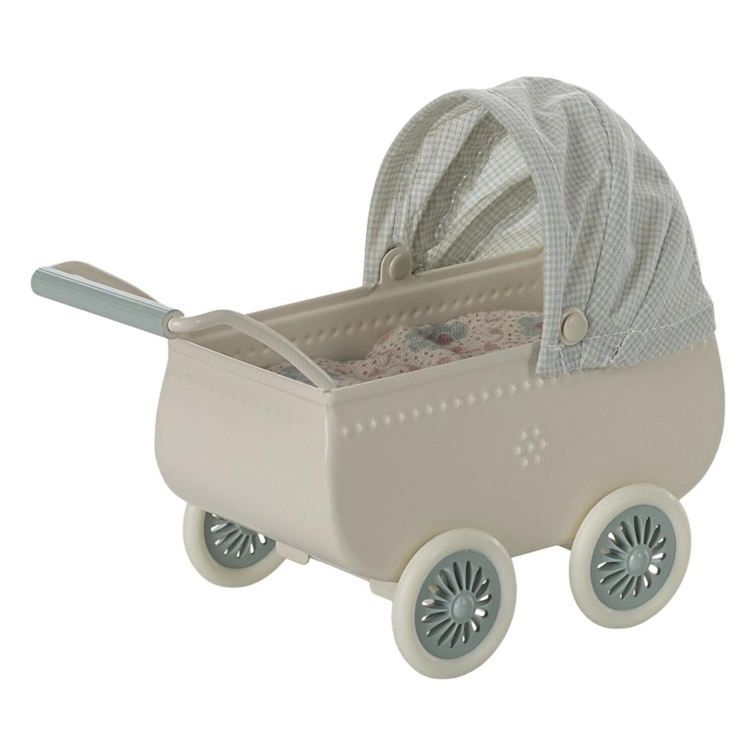 Kinderwagen mit Babymaus (Minze) Maileg