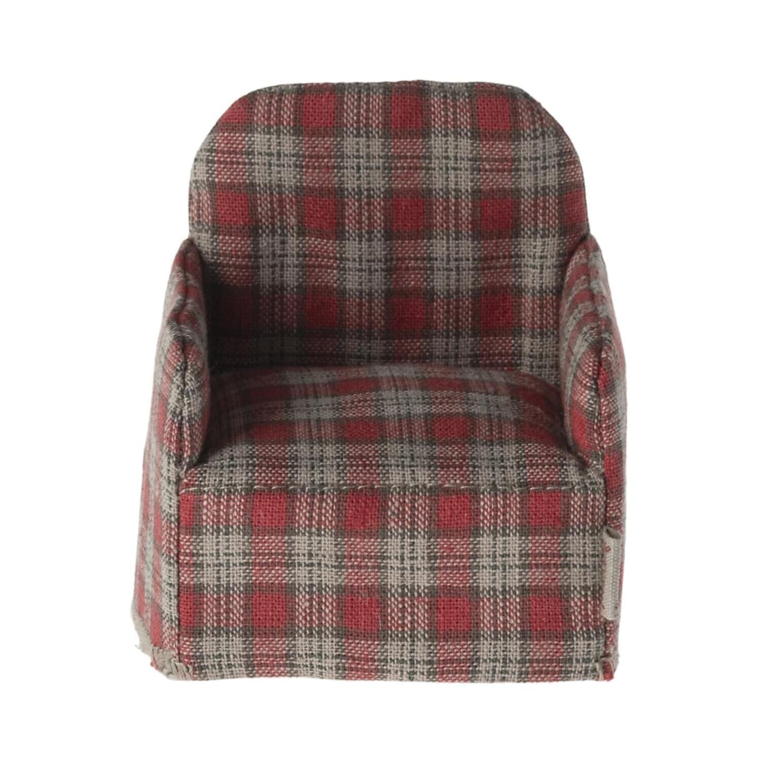 Stuhl für Maus  "Karos" (Rot) Maileg