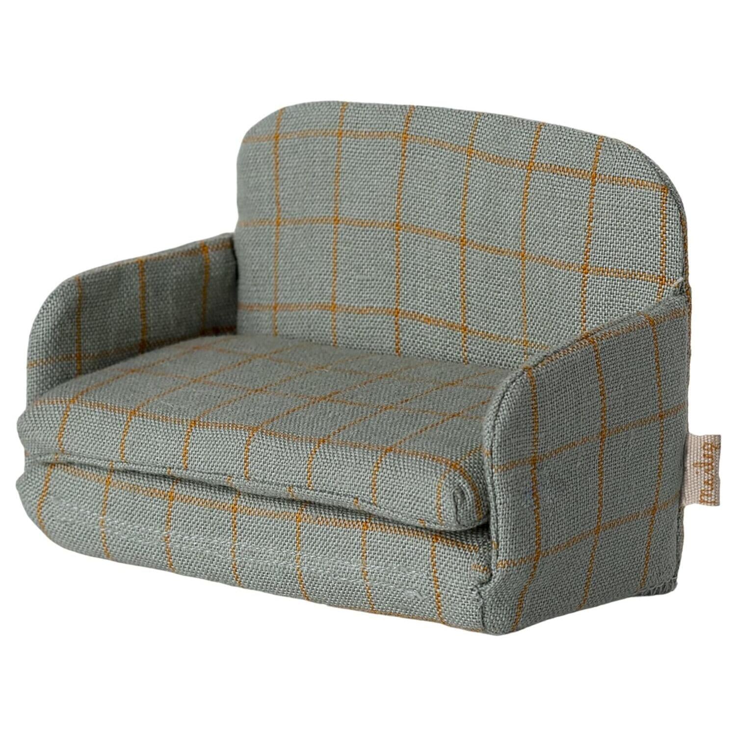 Schlafsofa "Maus - Karriert" - 8x11x5 cm (Blau)