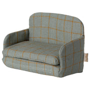 Schlafsofa "Maus - Karriert" - 8x11x5 cm (Blau)