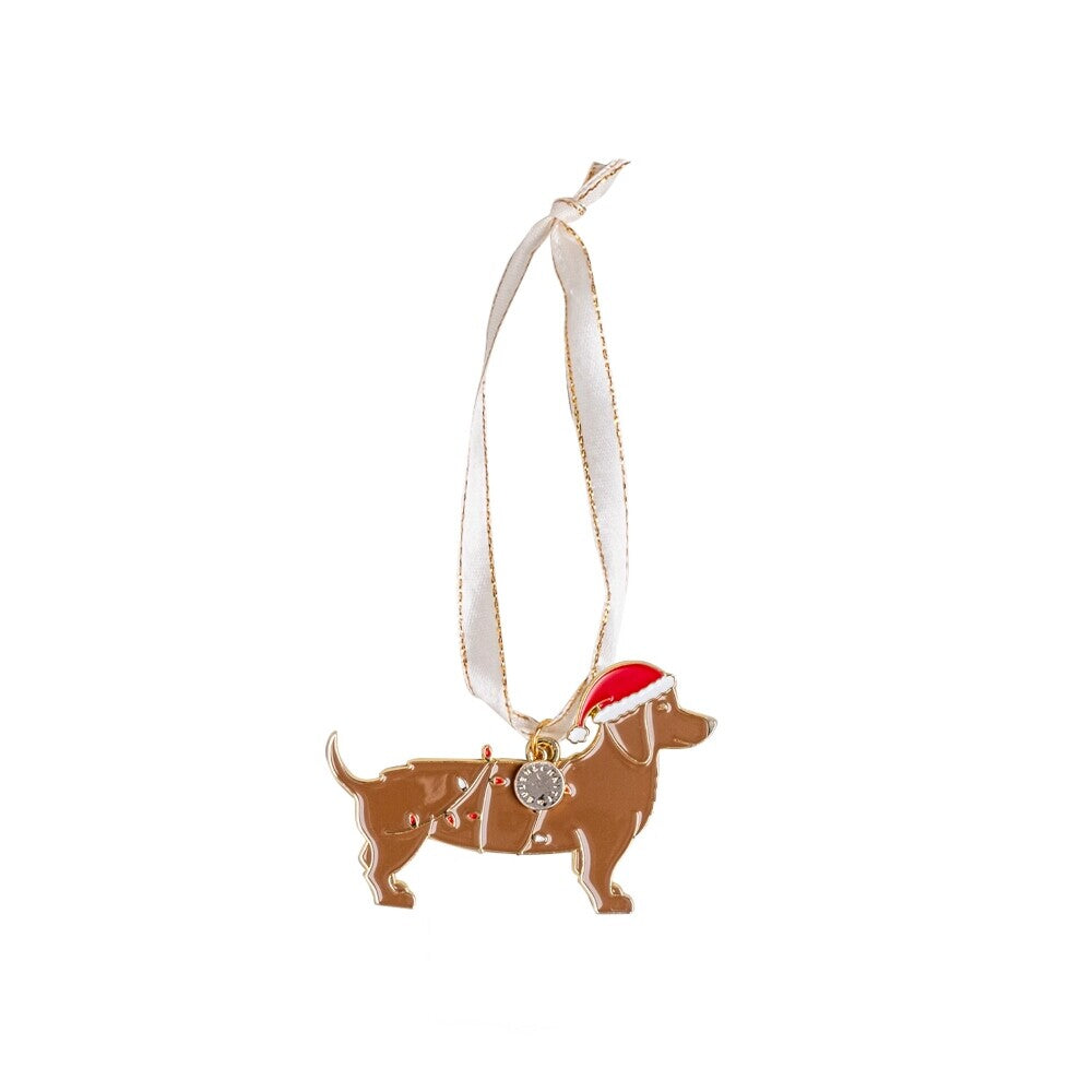 Baumschmuck "Weihnachtsdackel" - 8x5,2 cm (Braun)