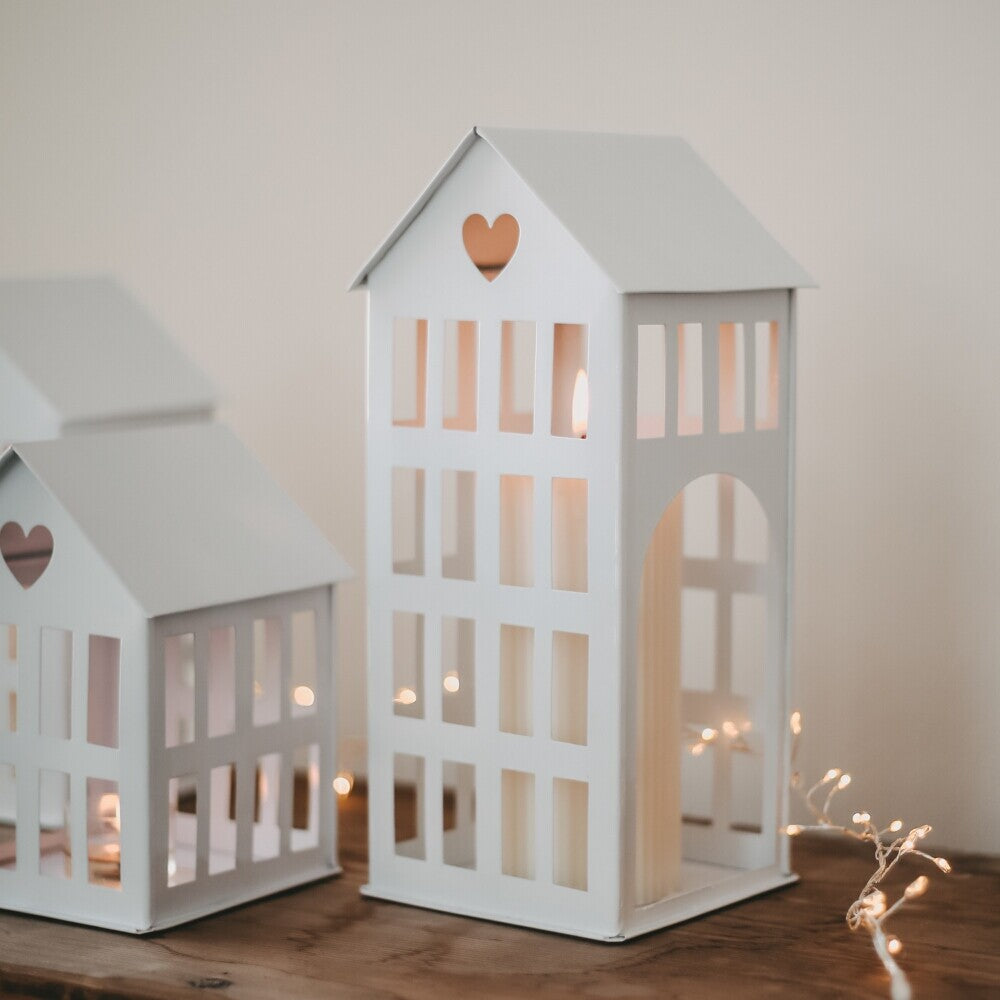 Metall-Lichthaus - 25 cm (Metallic) Eulenschnitt