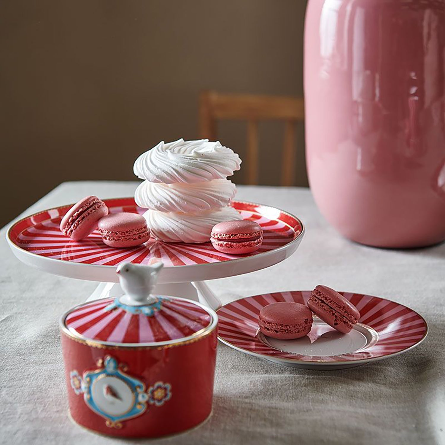 Mini Kuchenplatte "Love Birds" - 24 cm (Rot/Pink)