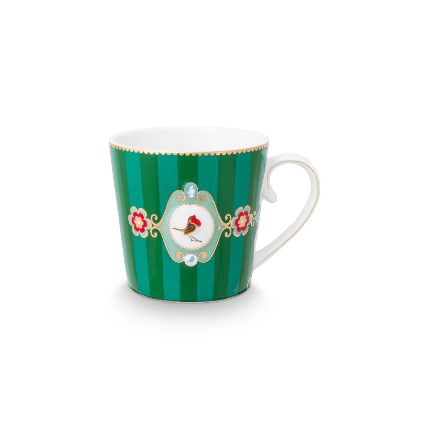Tasse "Love Birds Medallion Stripes" - 250 ml (Emerald-Green)