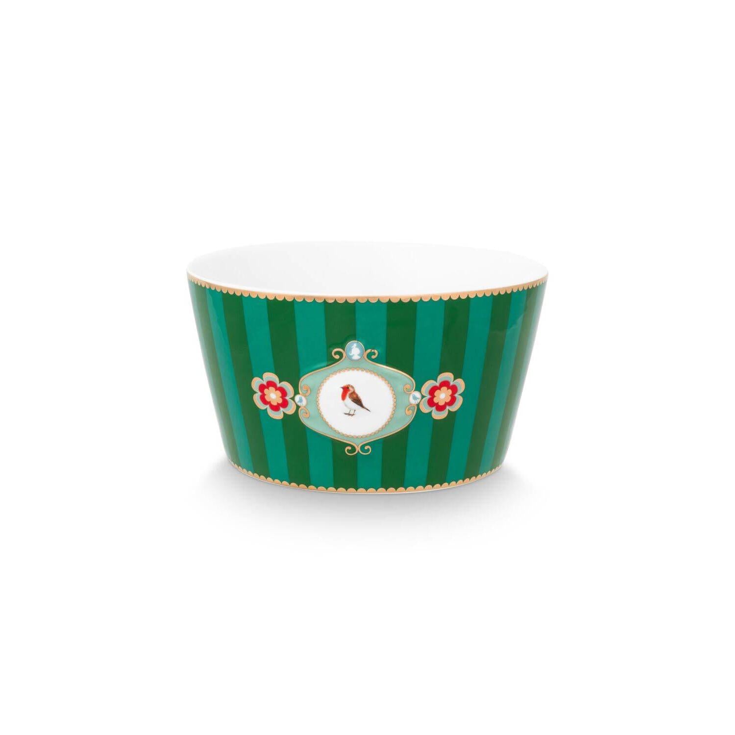 Schale "Love Birds Medallion Stripes" - 15 cm (Emerald-Green)