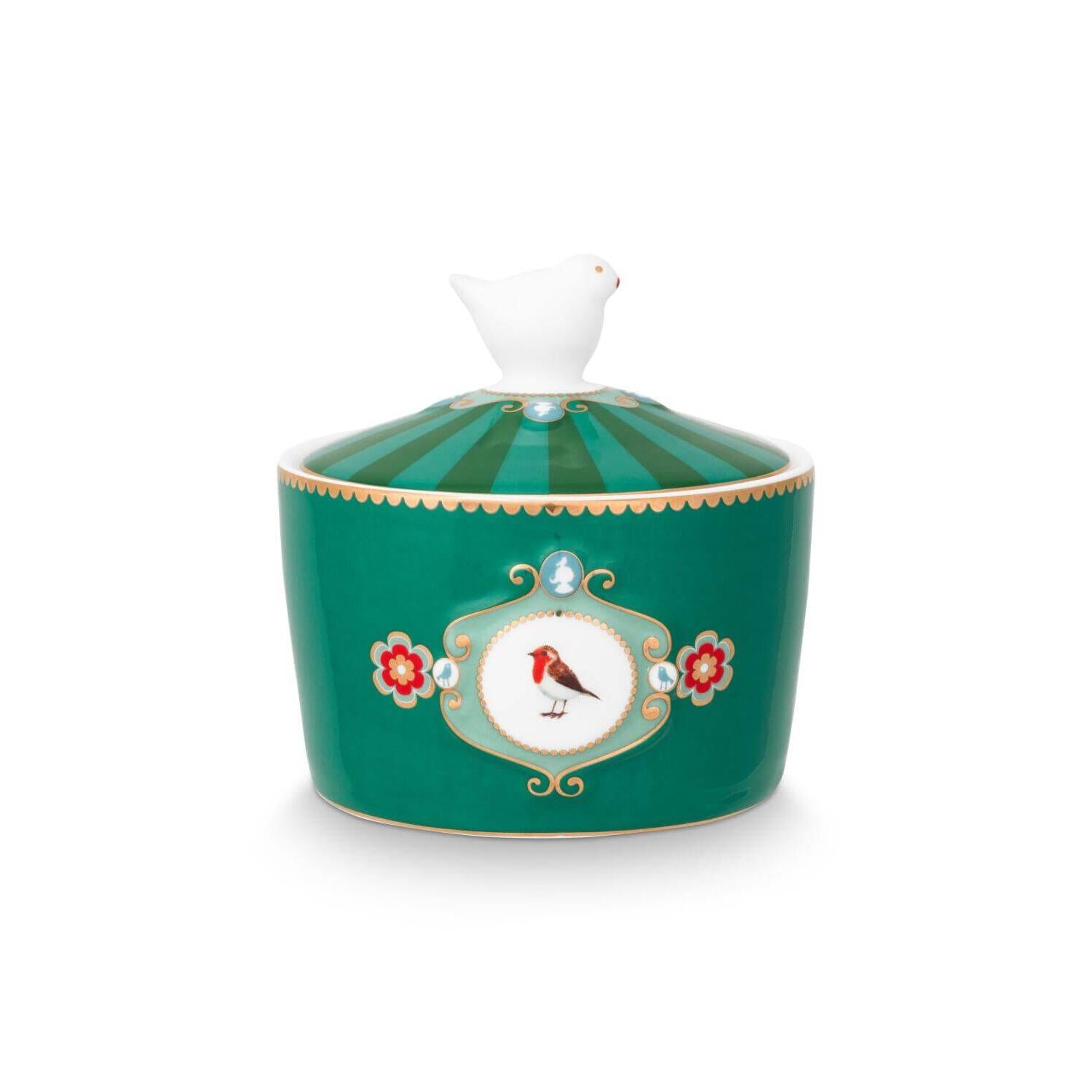 Zuckerdose "Love Birds Medallion" - 300 ml (Emerald-Green)