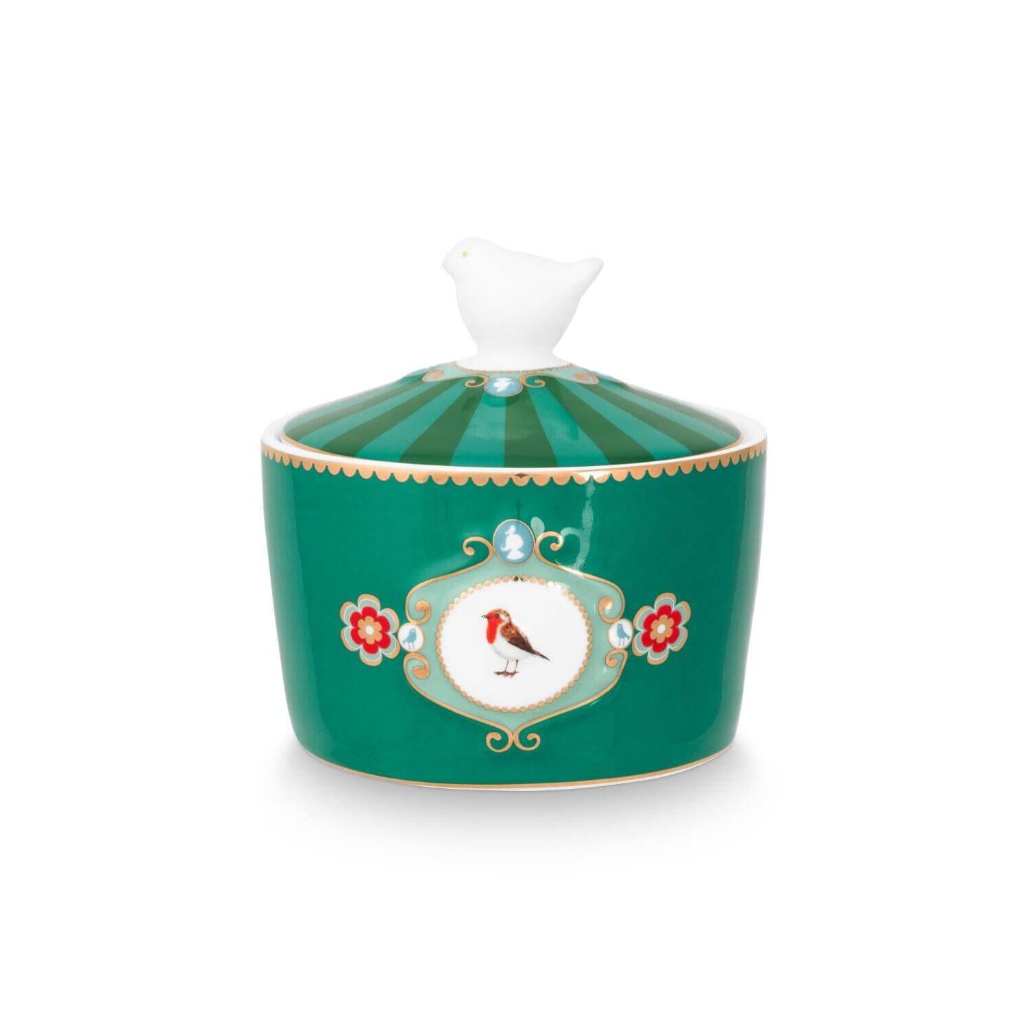 Zuckerdose "Love Birds Medallion" - 300 ml (Emerald-Green)