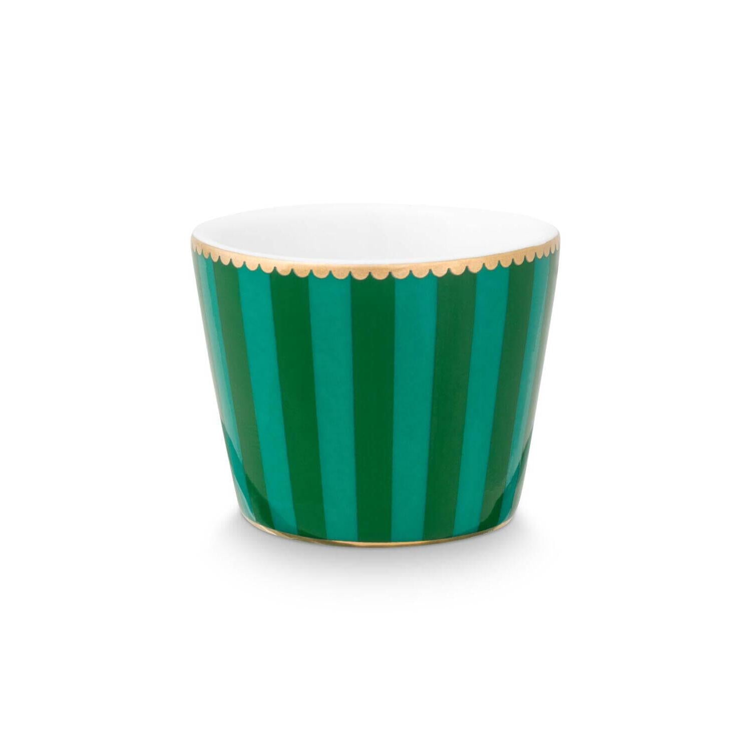 Eierbecher "Love Birds Stripes" - 4,9x4,9x4 cm (Emerald-Green)