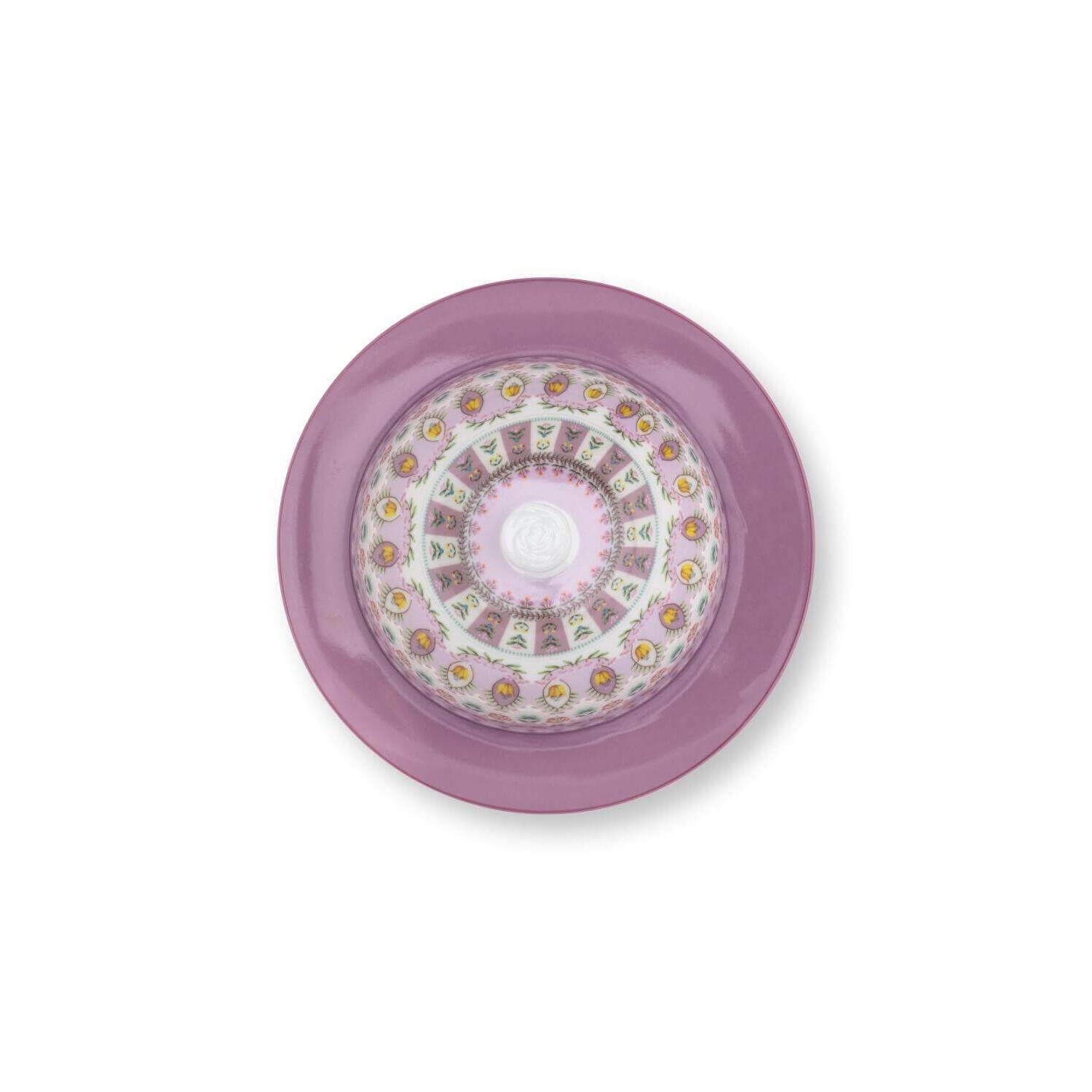 Runde Butterdose "Lily & Lotus Moon Delight" - 17x8 cm (Bunt)