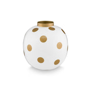 Vase "Dots" - 23 cm (Weiß/Gold)