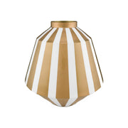 Vase "Stripes"- 35 cm (Weiß/Gold)