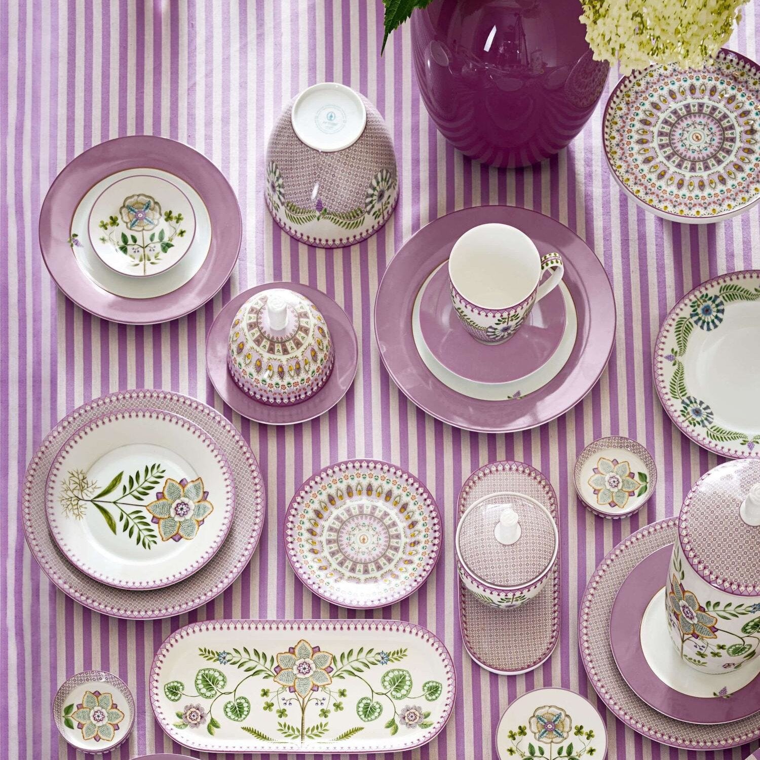 Runde Butterdose "Lily & Lotus Moon Delight" - 17x8 cm (Bunt)