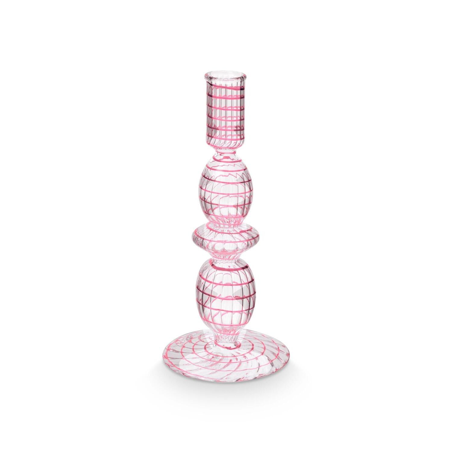 Kerzenhalter "Strudel" - 20 cm (Rosa)