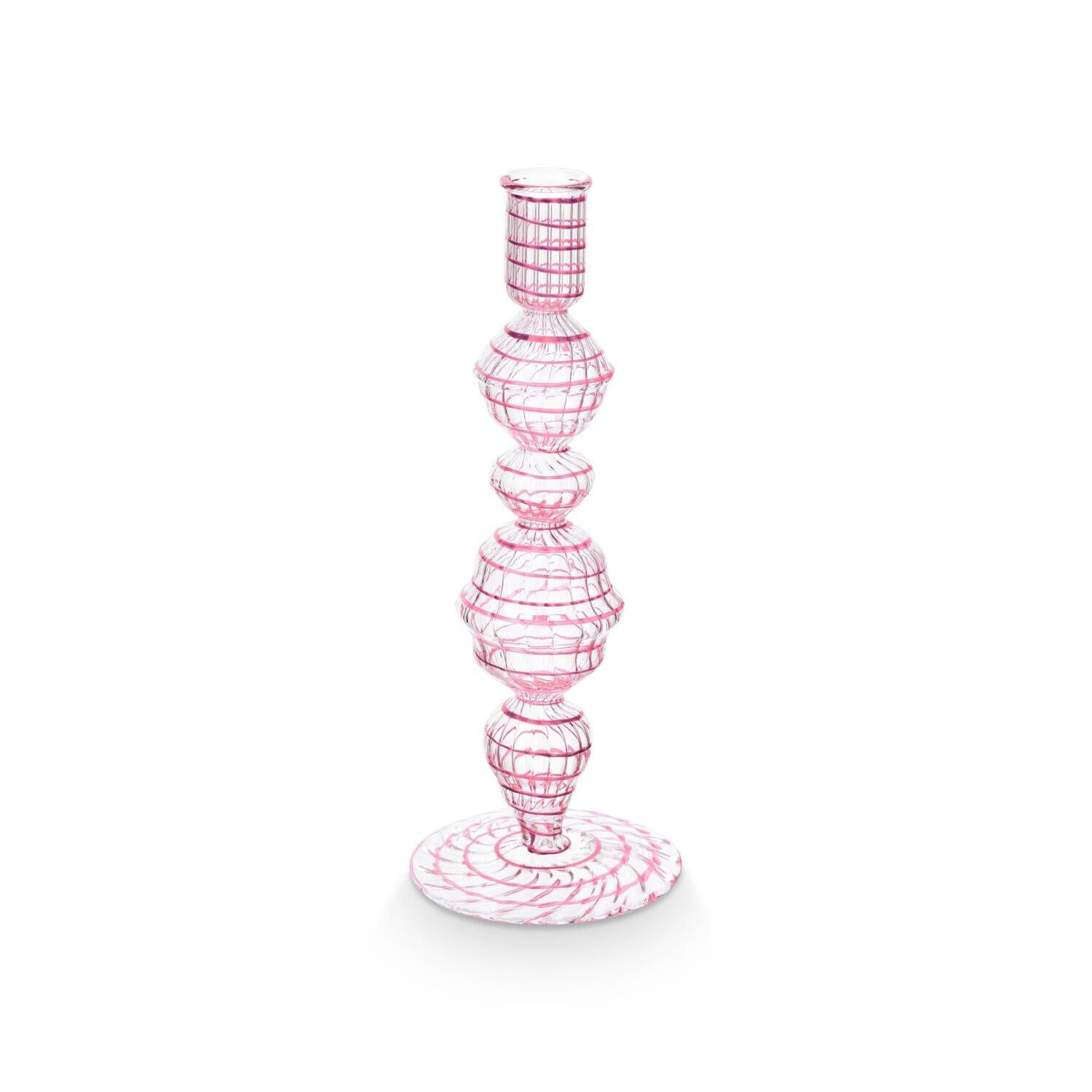 Kerzenhalter "Strudel" - 22 cm (Rosa)