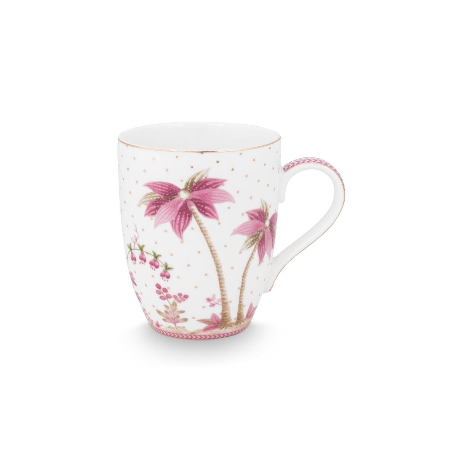 Tasse "Jolie - Dots" - 350 ml (Weiß/Rosa)