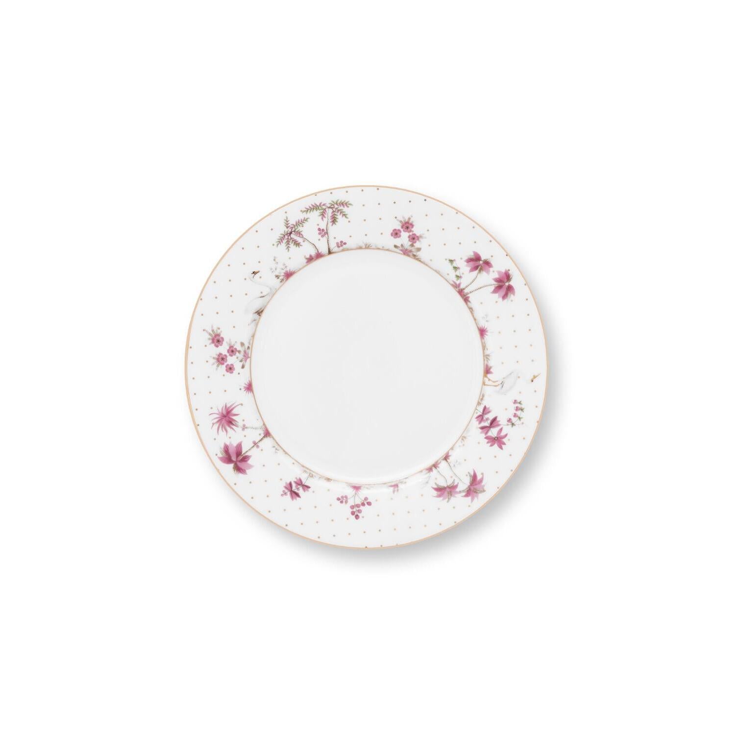 Frühstücksteller "Jolie - Dots" - 21 cm (Weiß/Rosa)