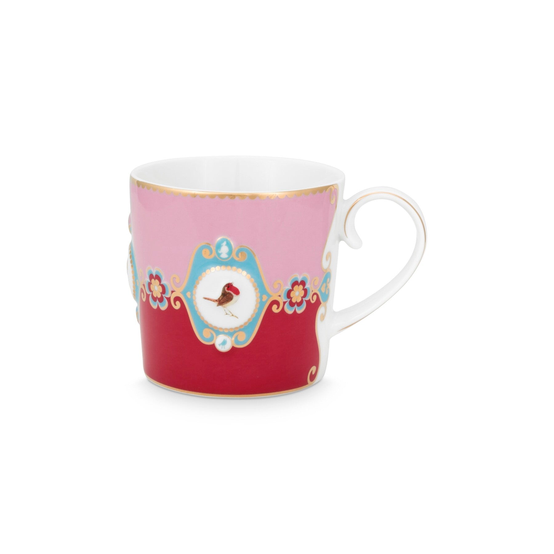 Kleine Tasse "Love Birds - Medallion" - 150 ml (Rot/Pink)