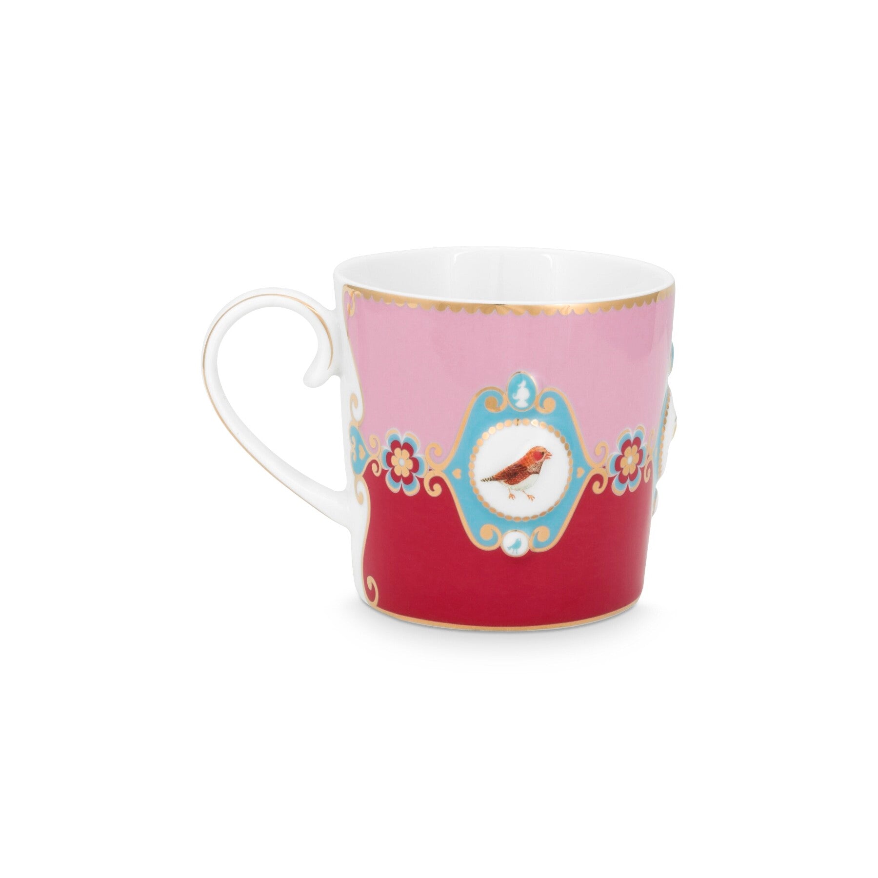 Kleine Tasse "Love Birds - Medallion" - 150 ml (Rot/Pink)