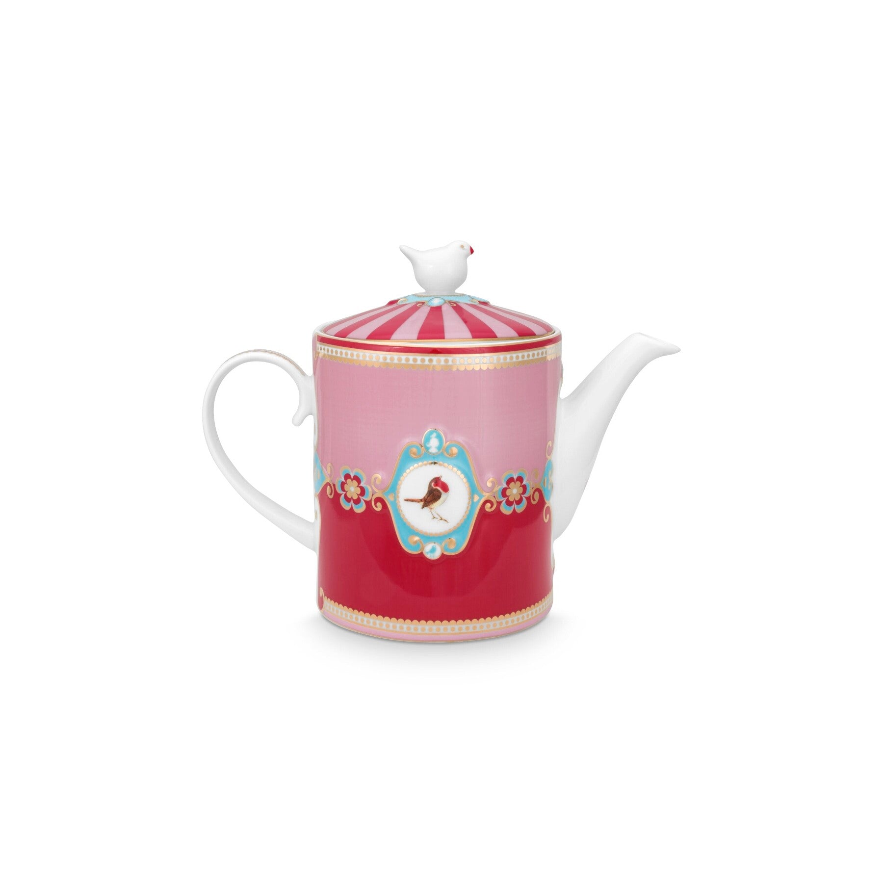 Teekanne "Love Birds - Medallion" - 1,3 l (Rot/Pink)