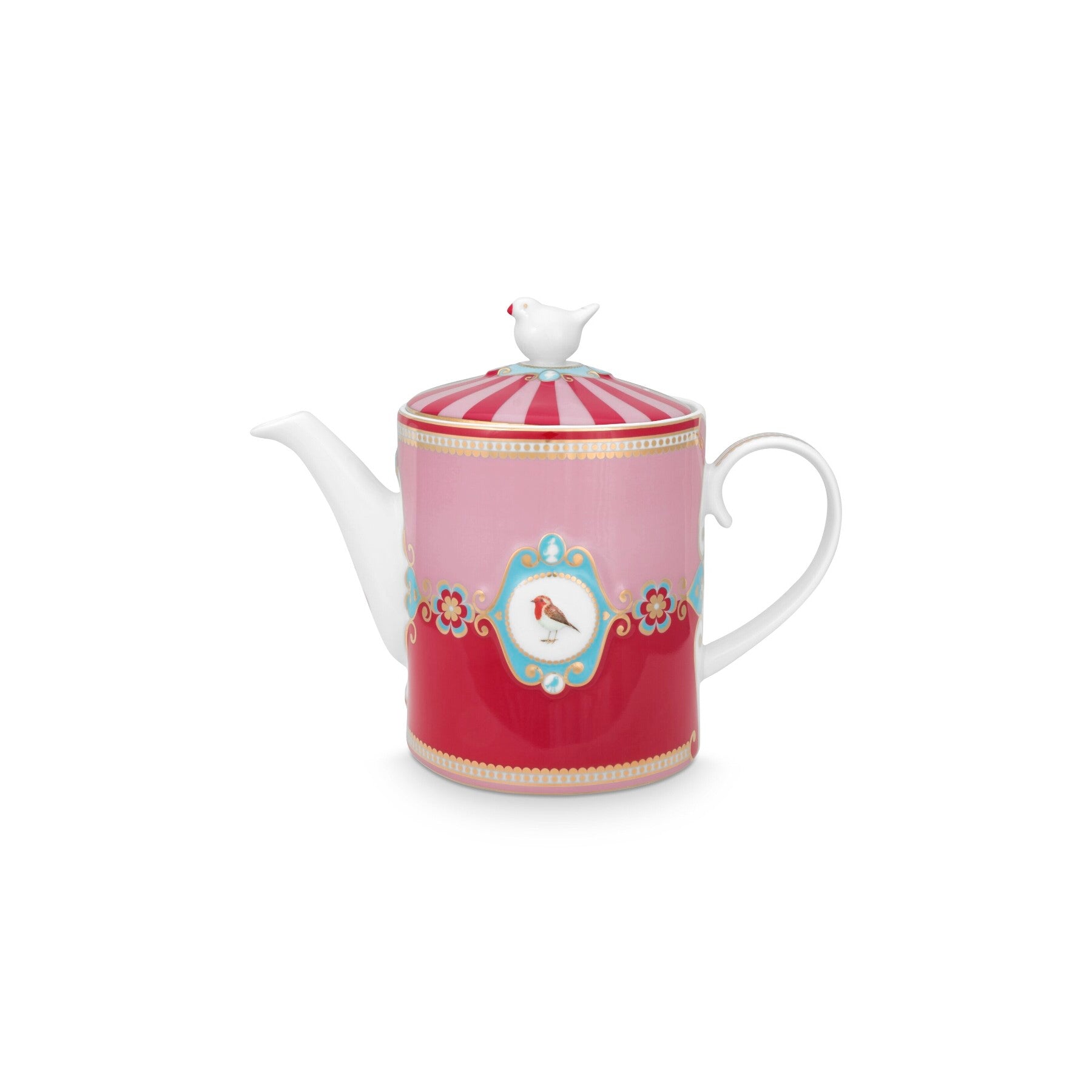 Teekanne "Love Birds - Medallion" - 1,3 l (Rot/Pink)