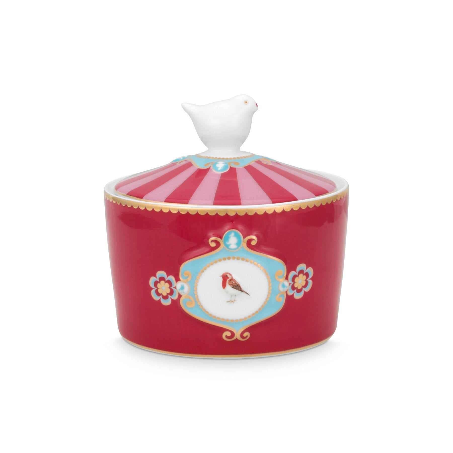 Zuckerdose "Love Birds - Medallion" - 300 ml (Rot/Pink)