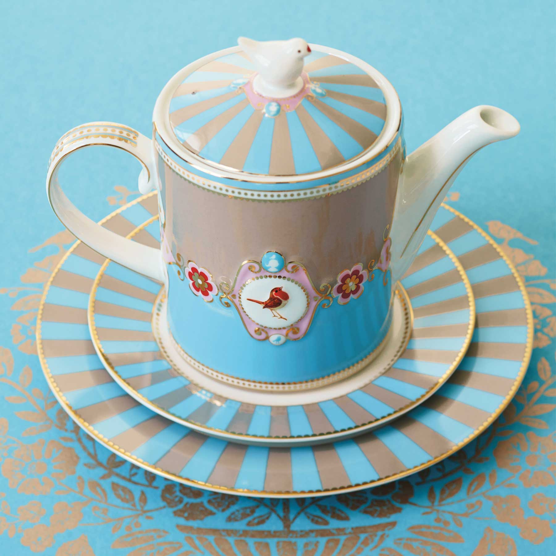 Kleine Tasse "Love Birds - Medallion" - 150 ml (Rot/Pink)