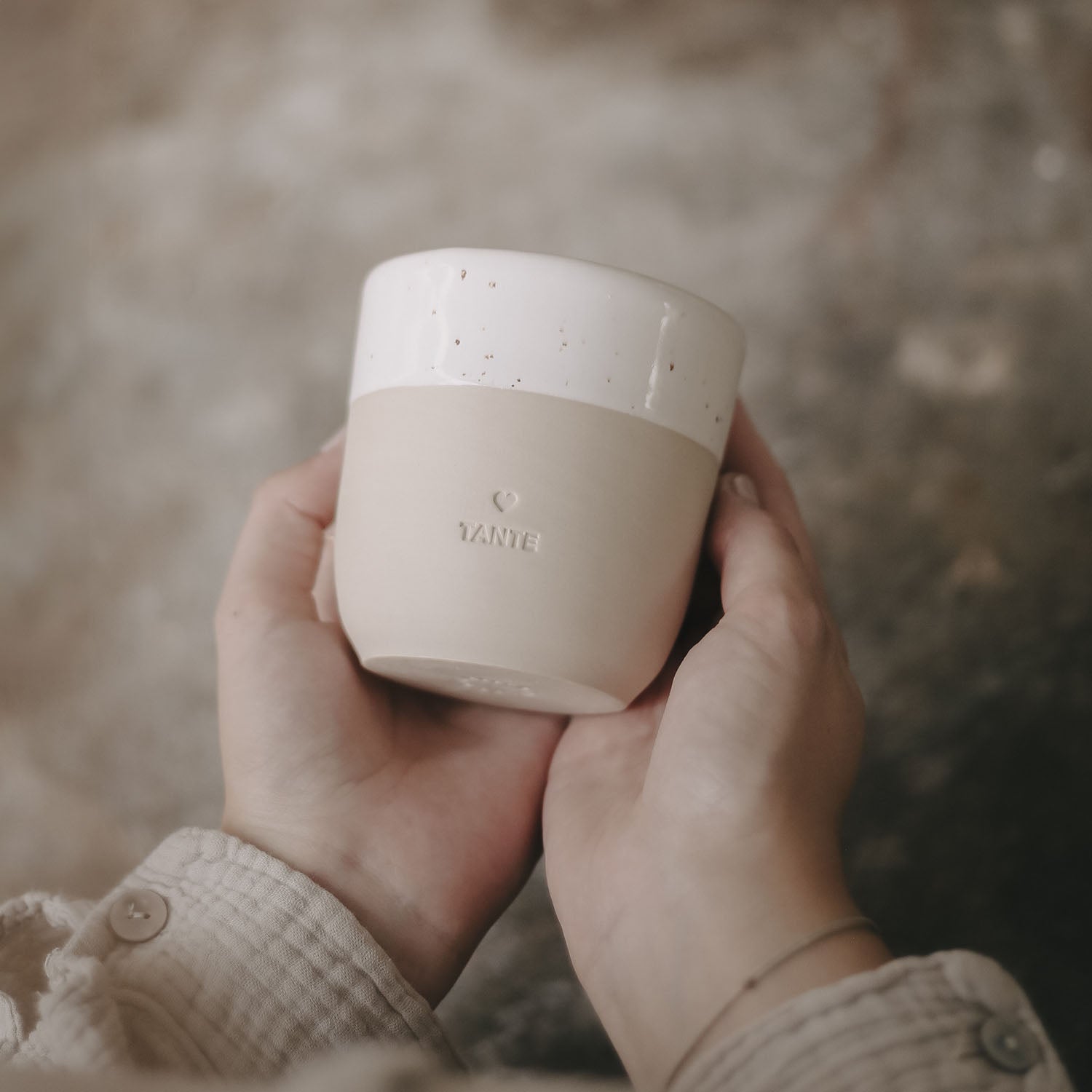 Becher "Tante" - 320 ml (Natur) Eulenschnitt