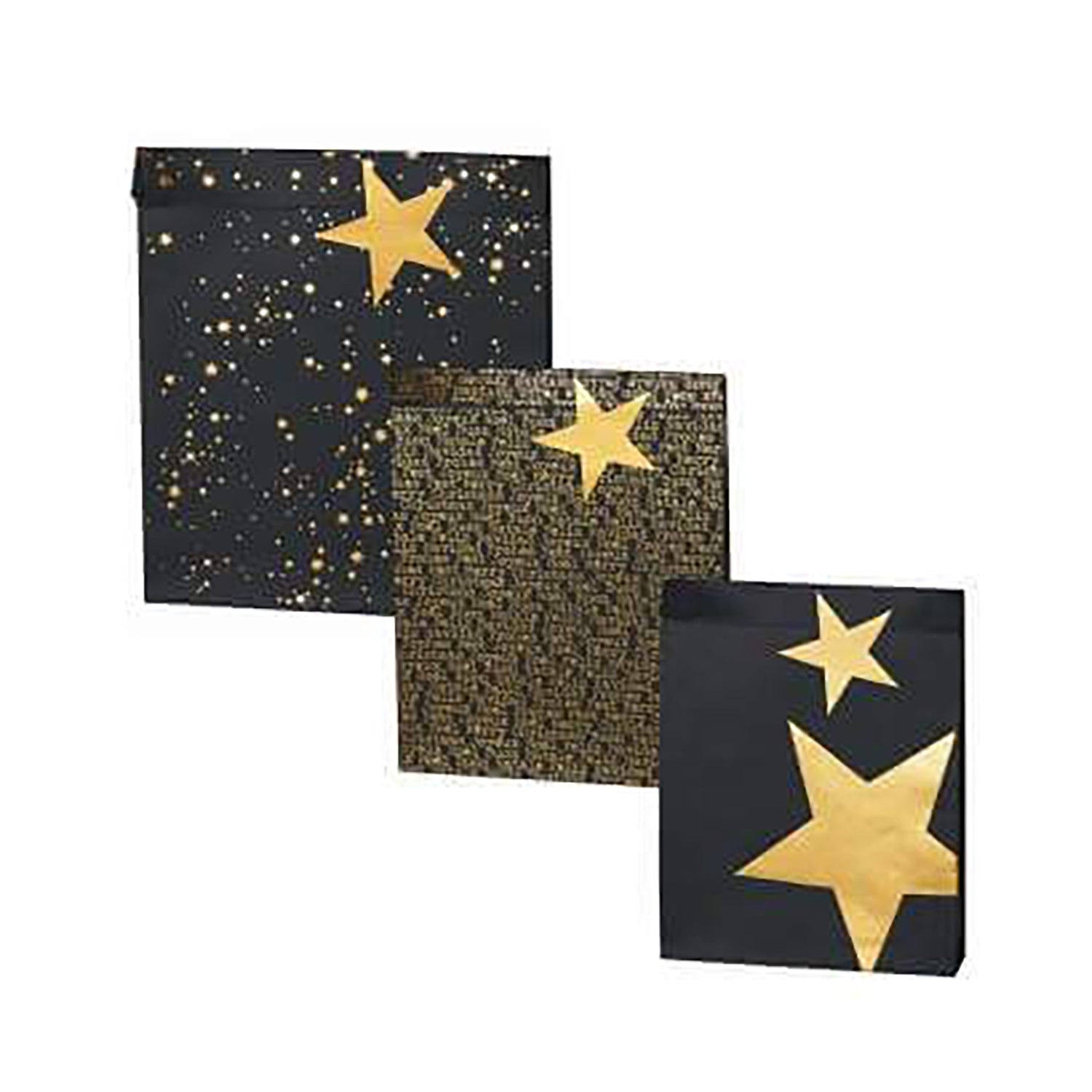 Geschenktüten "Black & Gold" im 3er-Set (Schwarz/Gold) räder Design