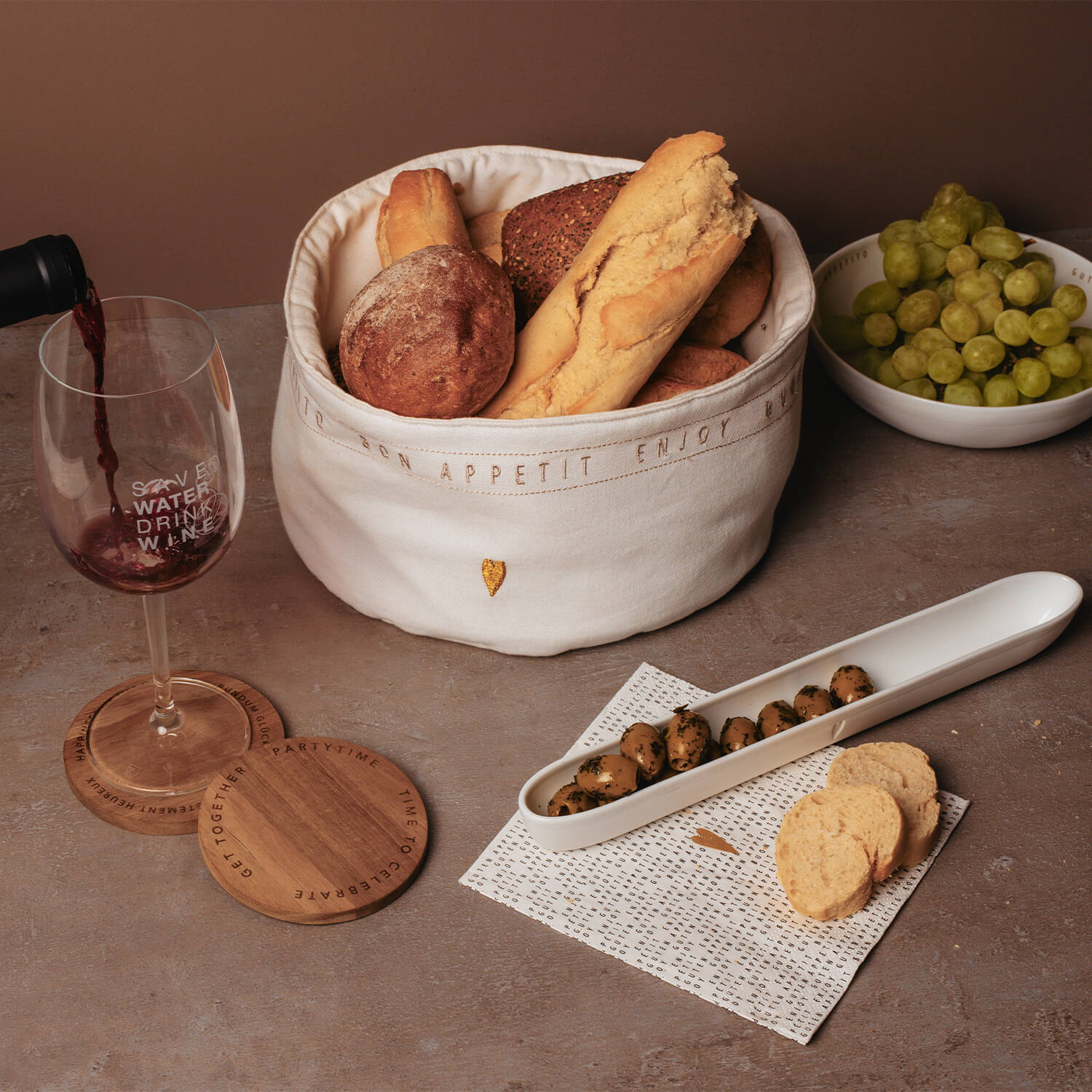 Servierschale 4-sprachig "Guten Appetit" (Weiß) räder Design