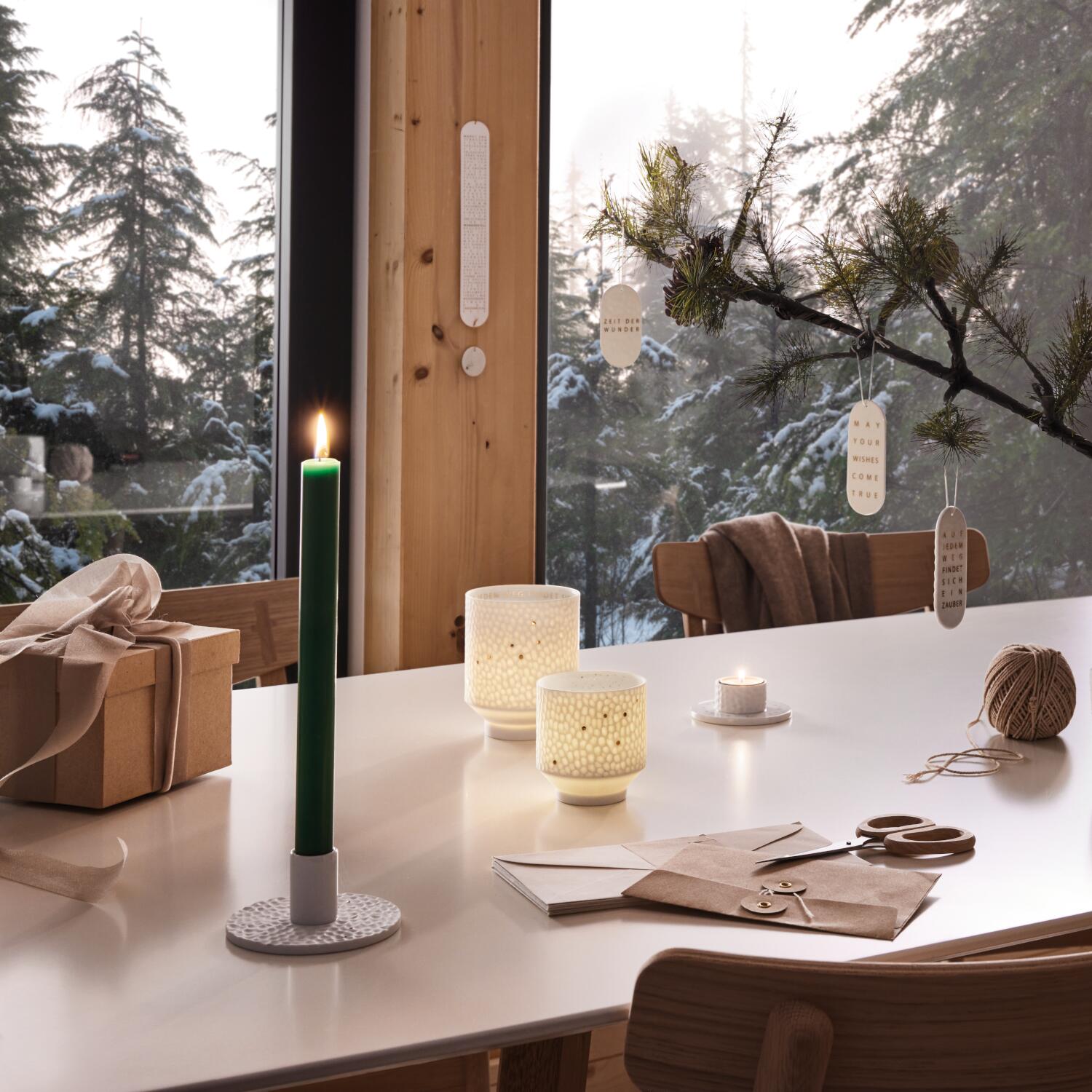 Windlicht "Sternbilder - Sternschnuppe" (Weiß/Gold) räder Design