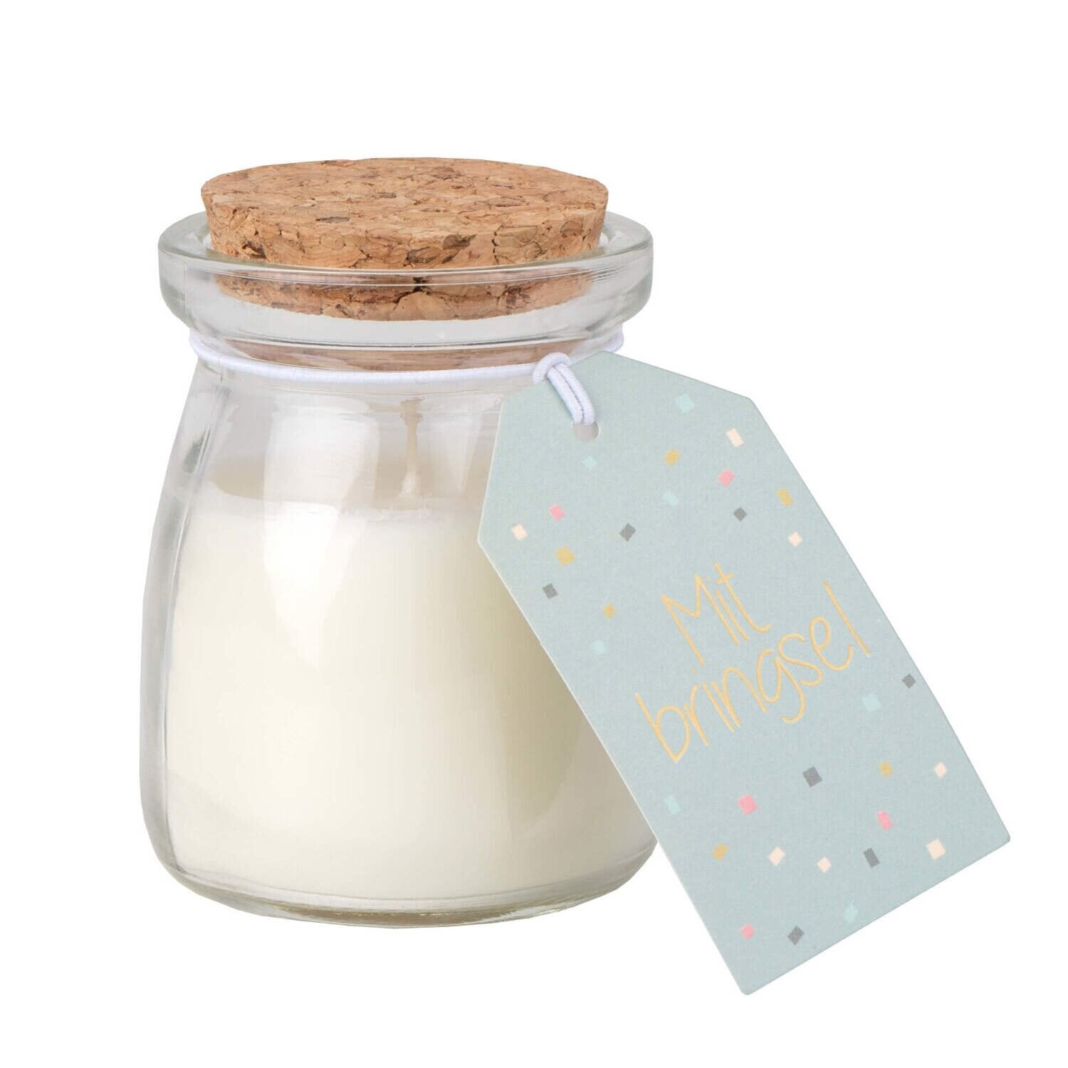 Duftkerze im Glas "Feuer & Flamme - Mitbringsel" (Weiß) räder Design