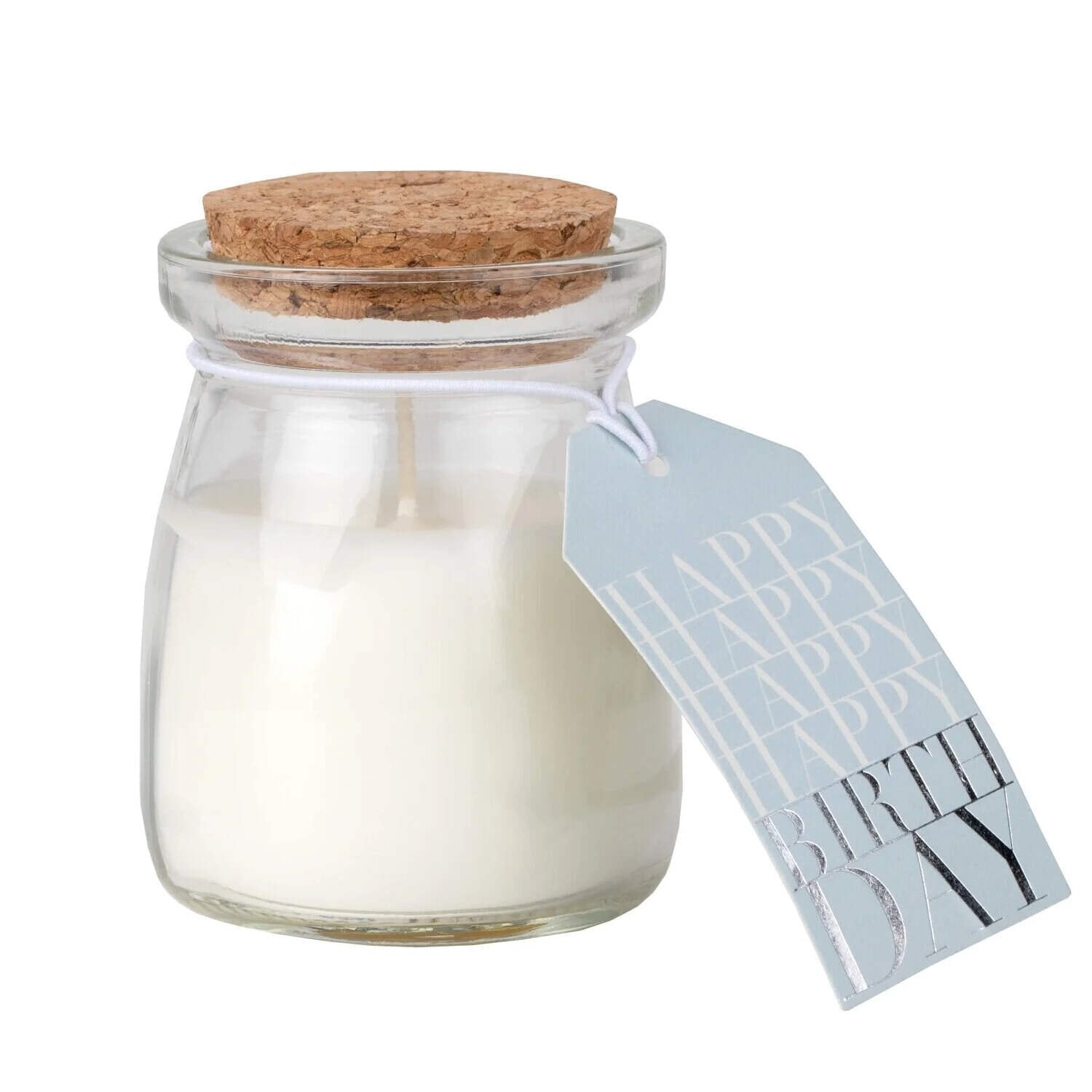 Duftkerze im Glas "Feuer & Flamme - Happy Birthday" (Weiß) räder Design