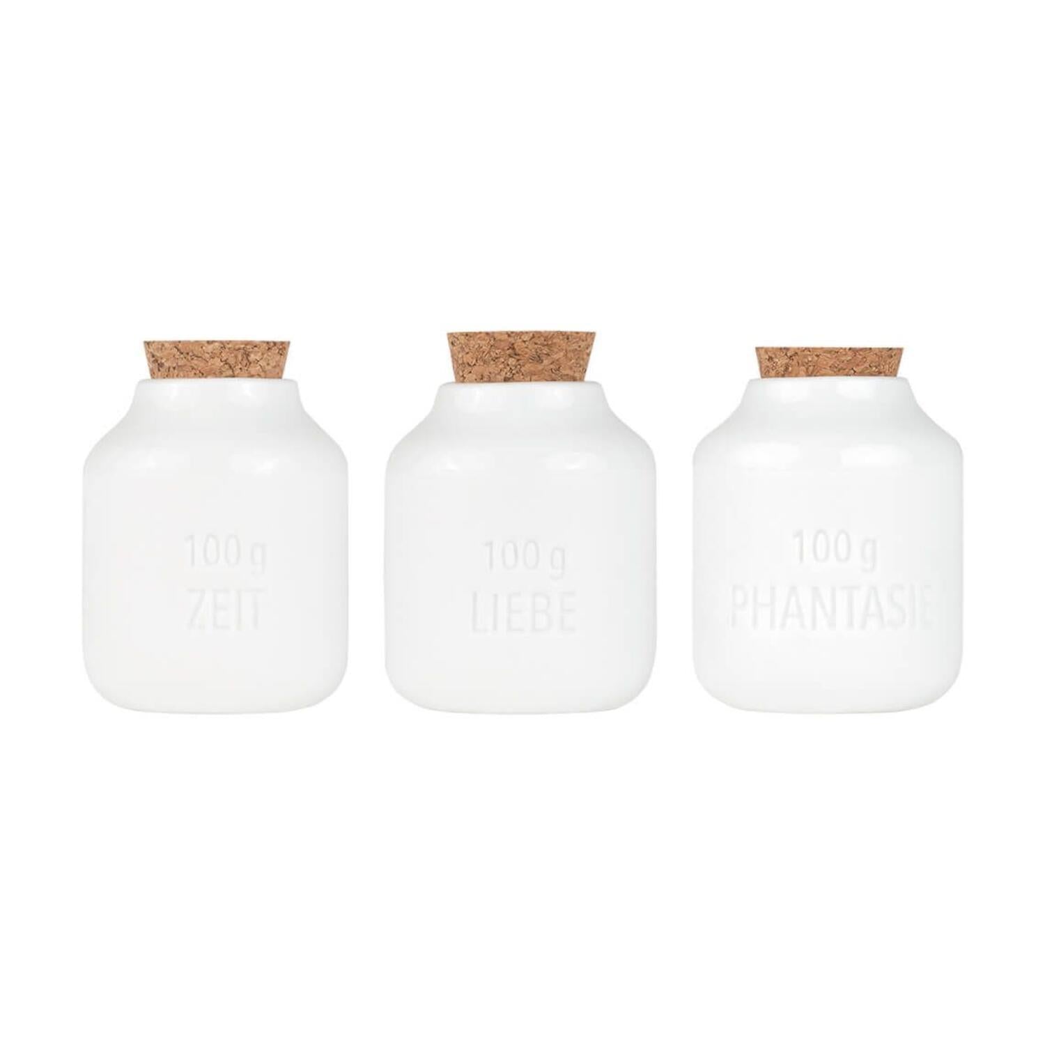 Gewürzflaschen-Set "Liebe"- 5,1x7 cm (Weiß) räder Design